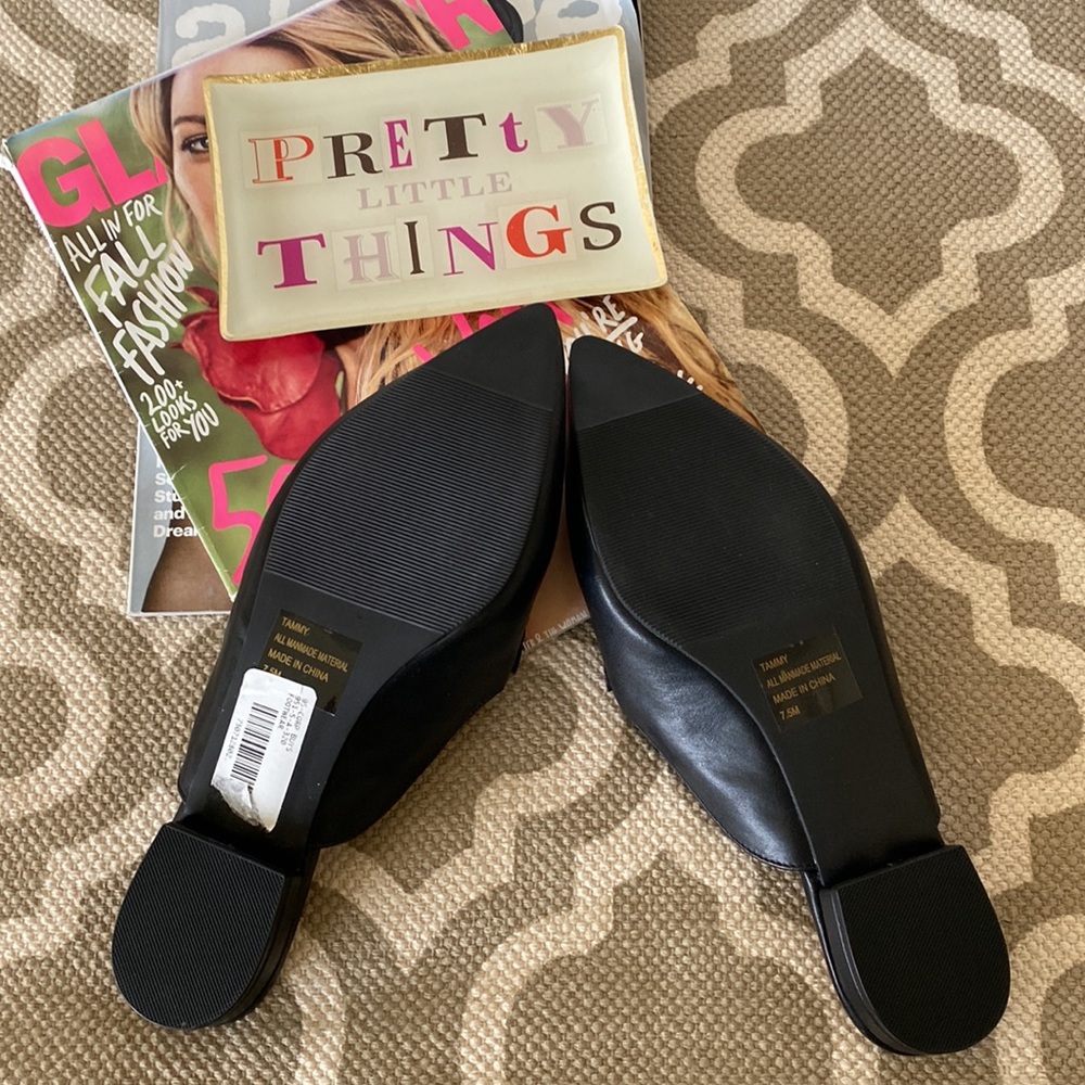 NEW “Crown & Ivy “ Tammy black pointed toe mule; size 7.5 - Picture 5 of 8